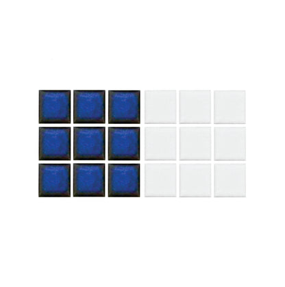 Greek Key Border Lyric Glazed Square Color Sample wave blue on white