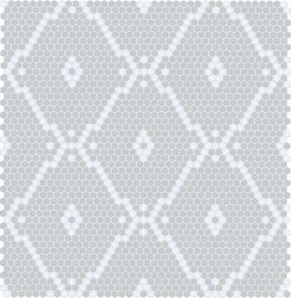 Blackout Modage 4 pc. | Pinnacle Hexagon Patterns Satin White on Ash Gray