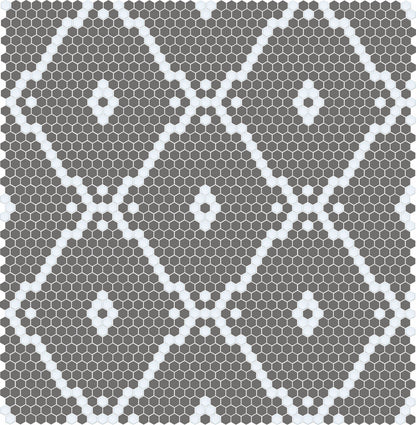 Blackout Modage 4 pc. | Pinnacle Hexagon Patterns Satin White on Slate Gray