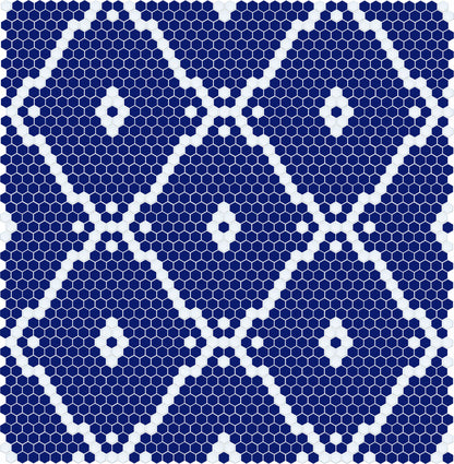 Blackout Modage 4 pc. | Pinnacle Hexagon Patterns Satin White on Oceana Blue