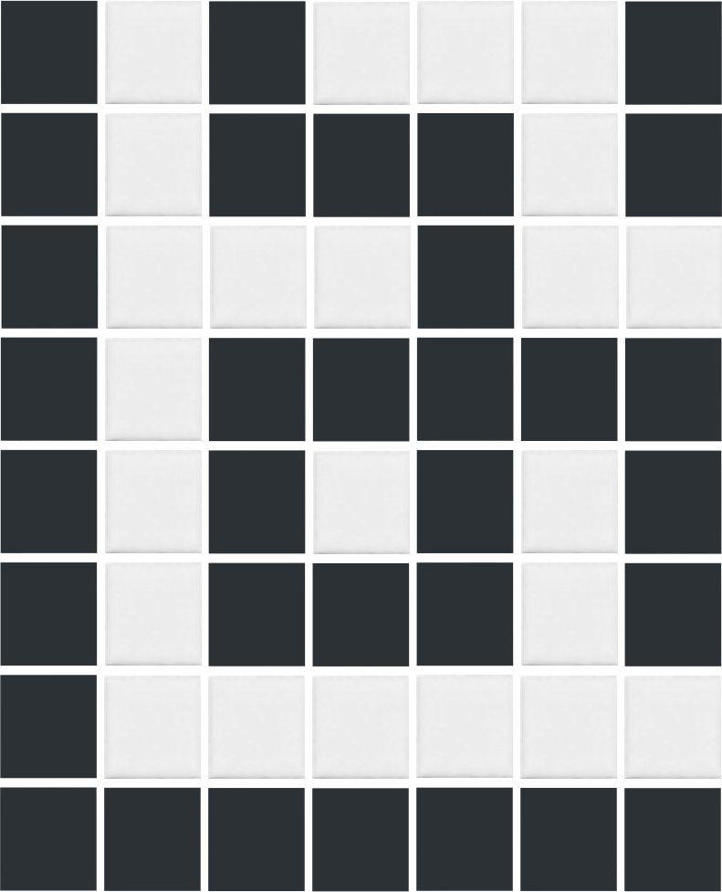 BLACK AND WHITE SQUARE GREEK KEY STEP EXTERIOR CORNER