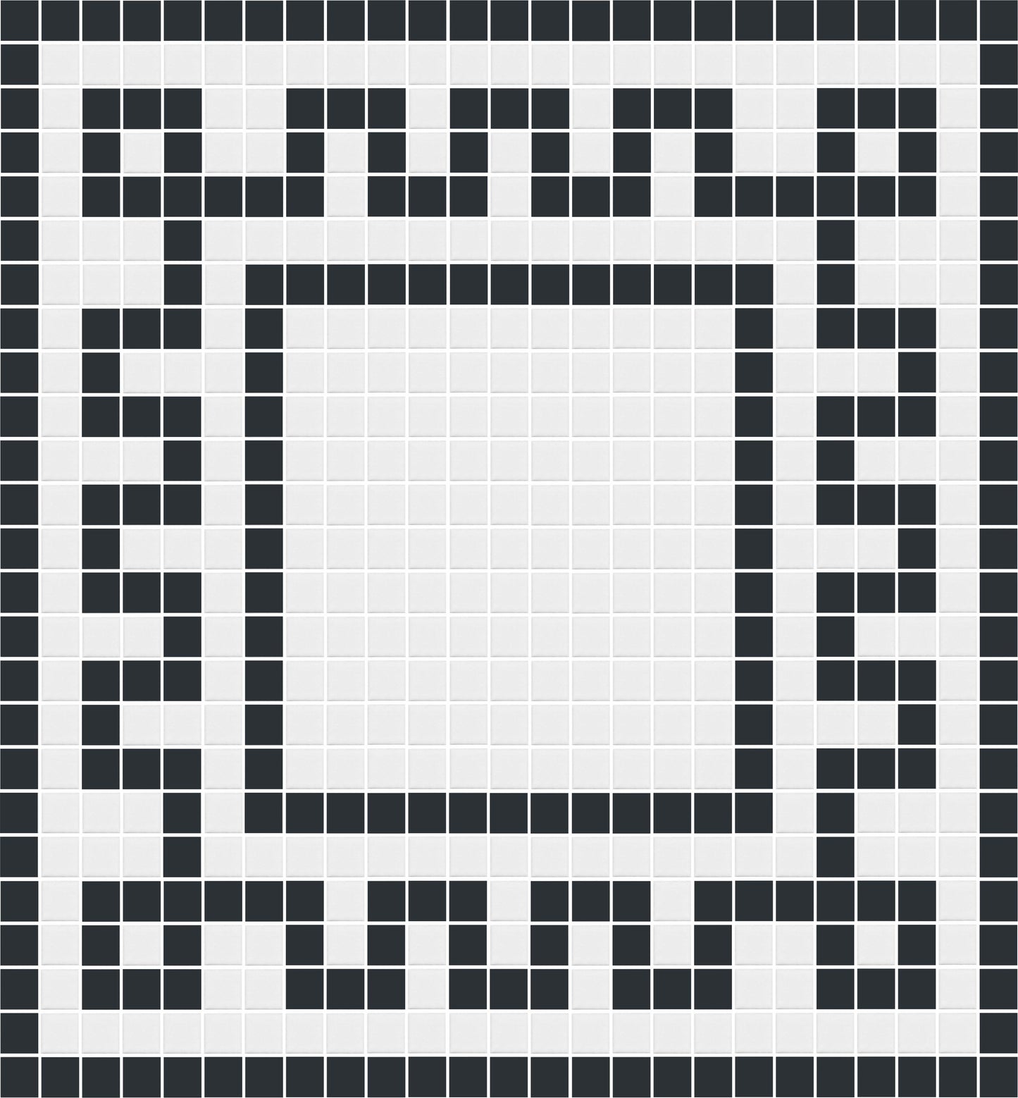 Matte Craftsman Squares, Greek Key Step Border Layout, Black and White