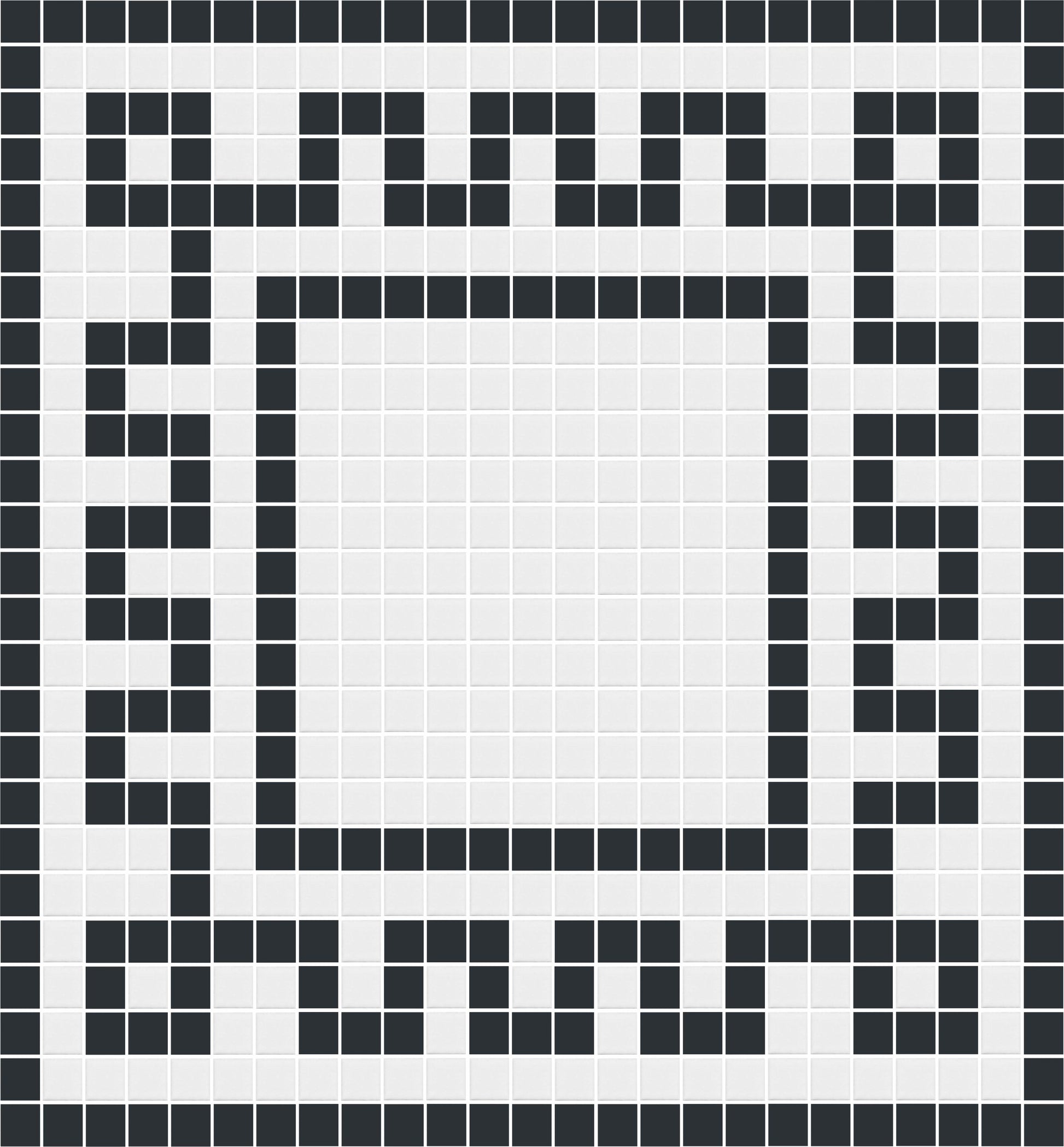 Matte Craftsman Squares, Greek Key Step Border Layout, Black and White