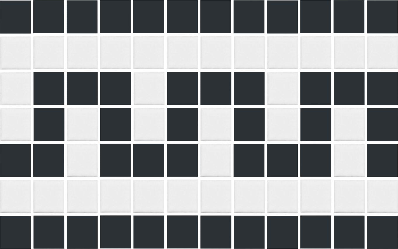 Matte Craftsman Squares, Greek Key Step Border, Black and White