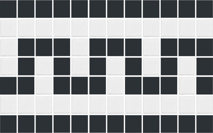 Matte Craftsman Squares, Greek Key Step Border, Black and White
