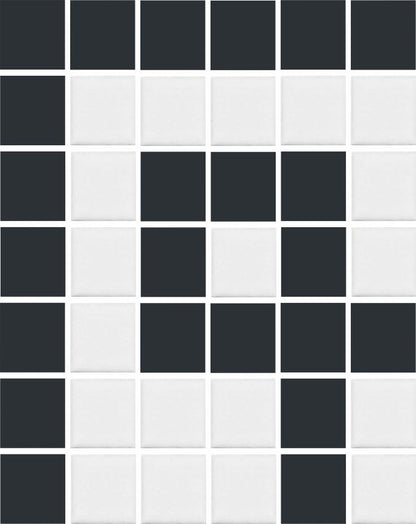 Matte Craftsman Square, Greek Key Step Corner, Black and White