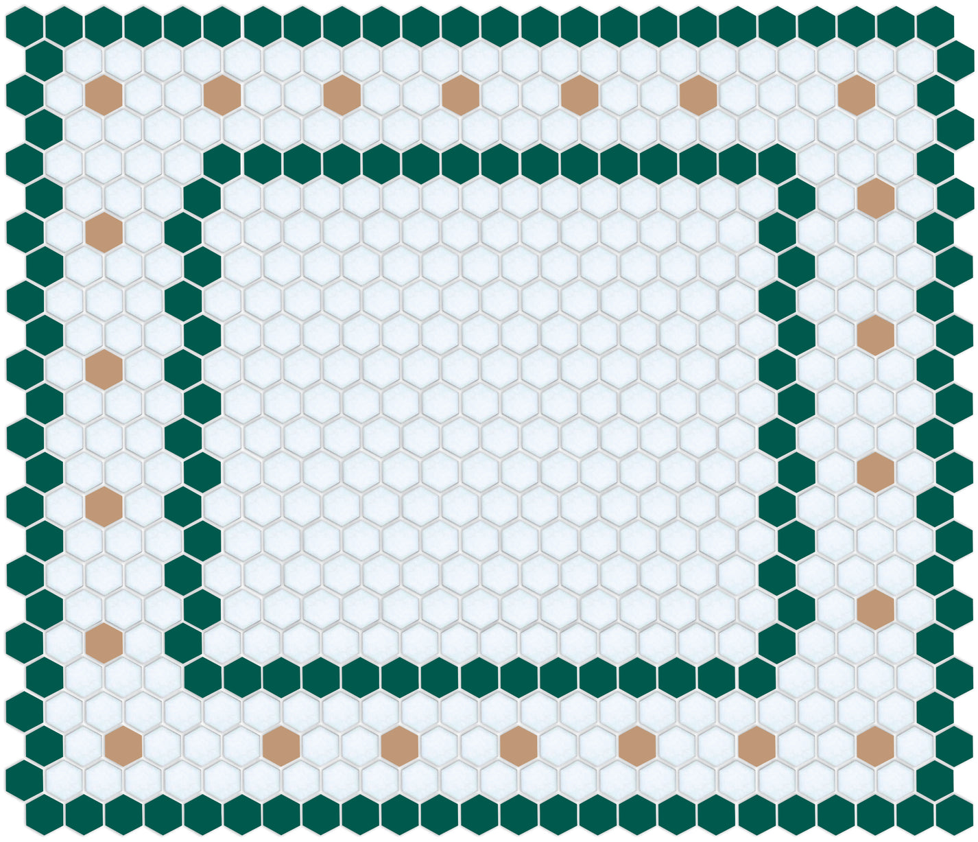 Hexagon Mosaic Border | Sable Pattern Porcelain Tile