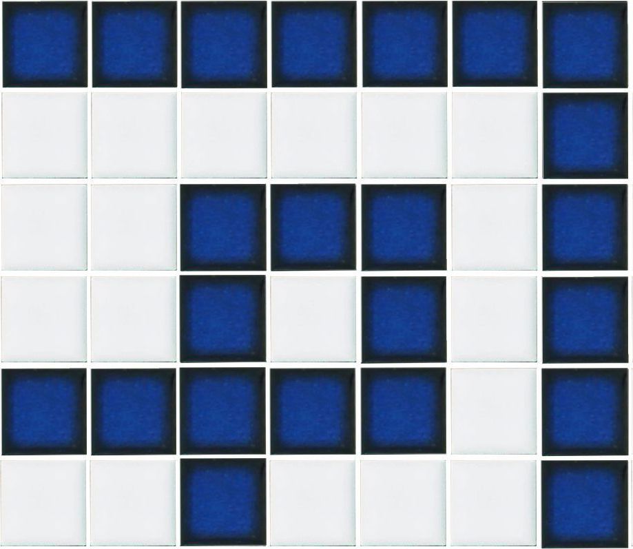 Greek Key Step Border Sapphire on white Corner