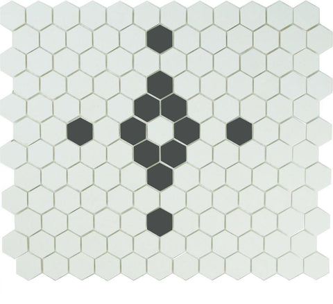 Unglazed Diamond and Cross | Pinnacle Hexagon Pattern