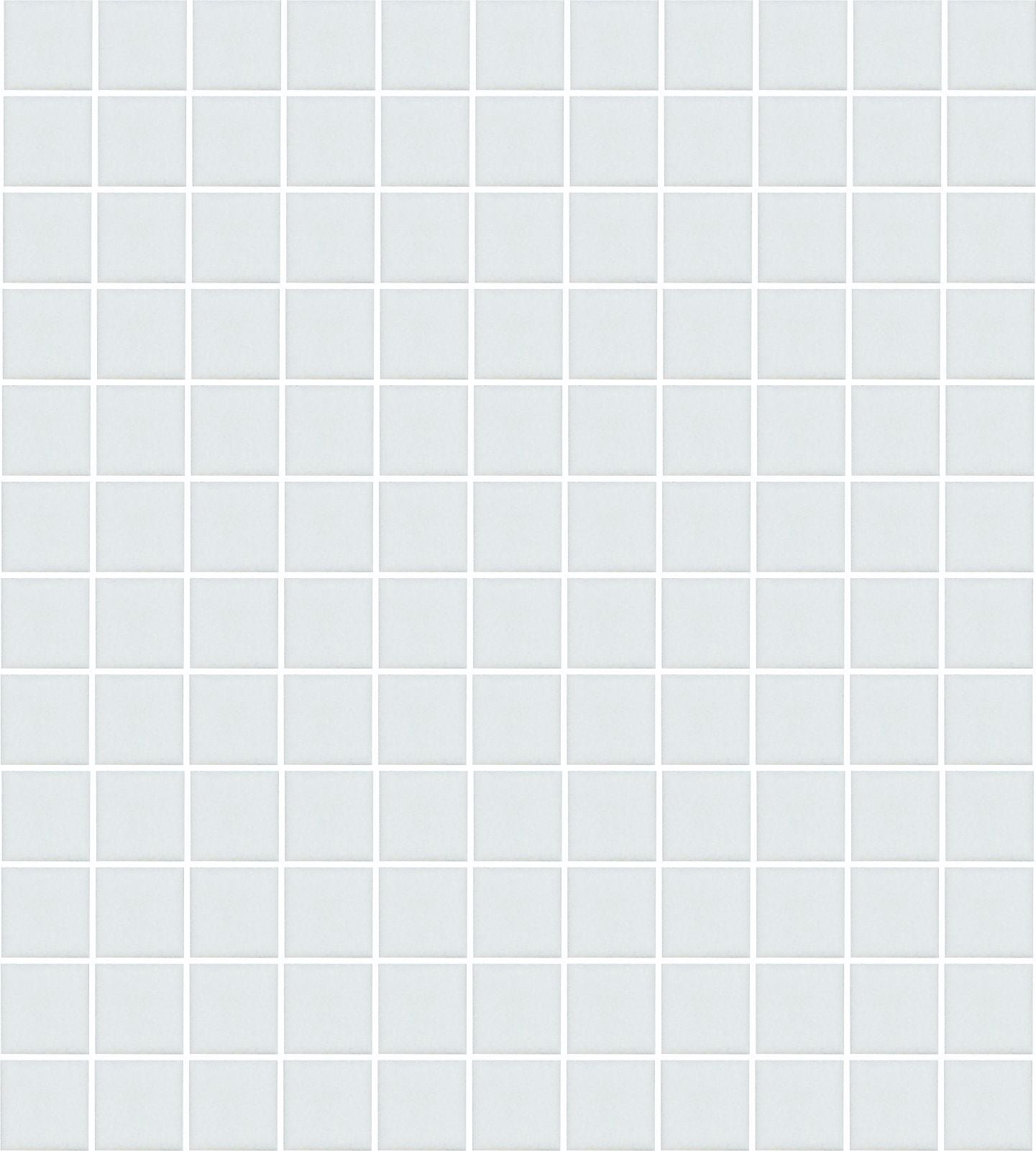 A sheet of square porcelain tiles in grey color, arranged in a grid pattern.