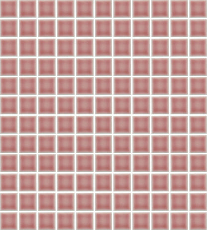 A sheet of square porcelain tiles in tan color, arranged in a grid pattern.