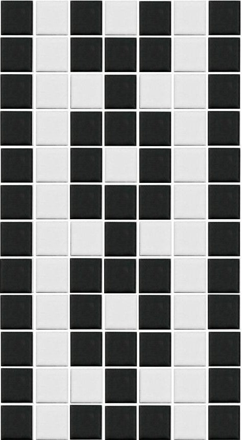Matte Craftsman Squares, Block Chain Border, Black and White