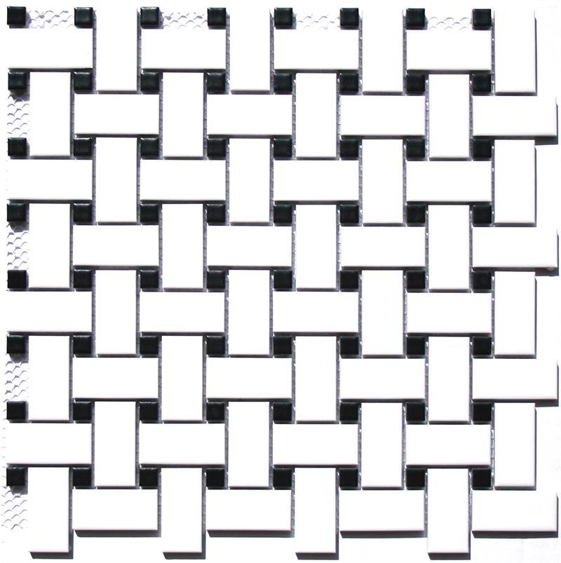Basketweave Glazed Porcelain Mosaic Tiles