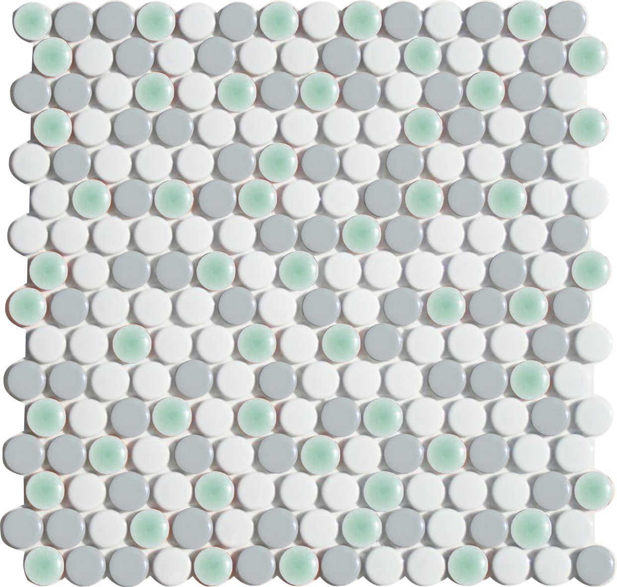 Glazed Porcelain Penny Round Tile Blends Dream On