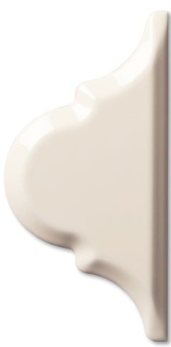 Lyric Artisan Collection Beveled Arabesque Tile in African Ivory|Lyric Artisan Collection Beveled Arabesque Finishing Tile in African Ivory