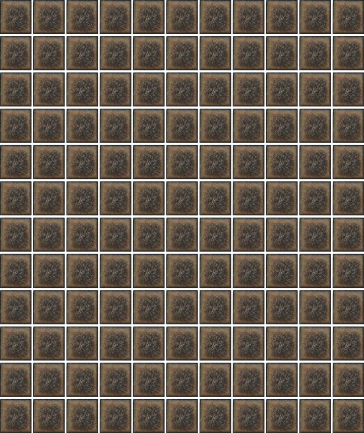 A sheet of square porcelain tiles with a ceramic finish, arranged in a mosaic pattern.