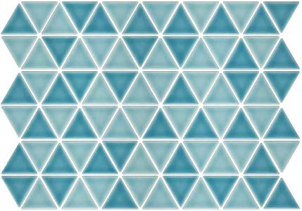 Mod Treble triangular glazed porcelain tile sheet in Aim pattern  