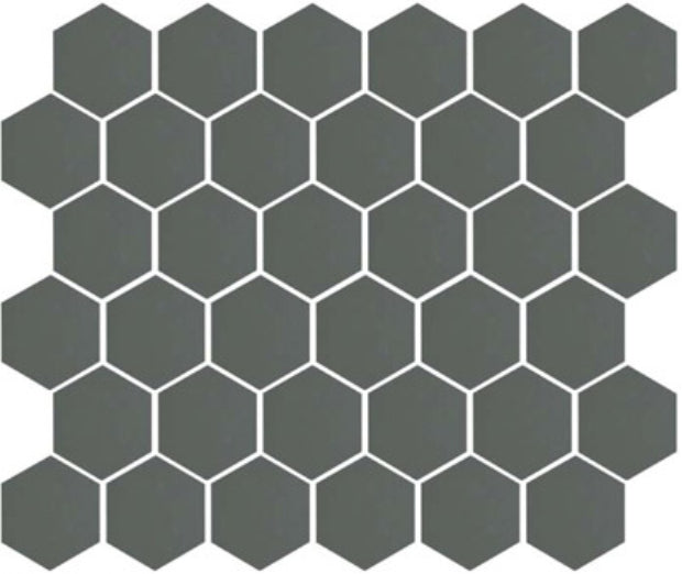 Lyric 2” Satin & Unglazed Hexagon | Mosaic Tiles